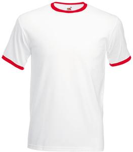 Fruit of the Loom SC61168 - Ringer T-shirt Weiß / Rot