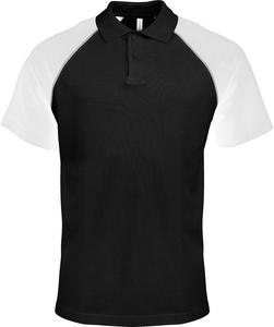 Kariban K226 - Zweifarbiges Baseball Poloshirt Schwarz / Weiß