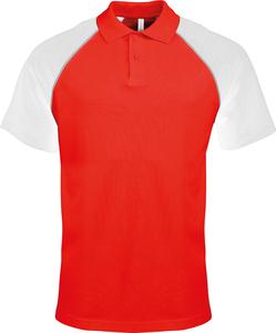 Kariban K226 - Zweifarbiges Baseball Poloshirt Red/White