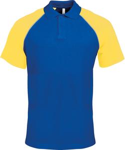 Kariban K226 - Zweifarbiges Baseball Poloshirt Royal Blue/Yellow