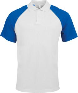 Kariban K226 - Zweifarbiges Baseball Poloshirt White/Royal Blue