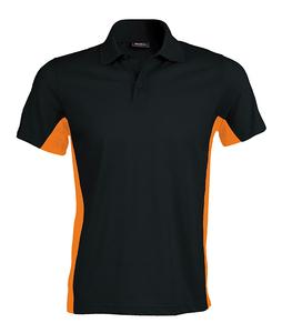 Kariban K232 - FLAG,  Zweifarbiges Poloshirt Black/Orange