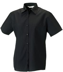 Russell Collection RU935F - Popelin Bluse Schwarz
