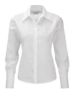 Russell Collection RU956F - Absolut bügelfreie Damen Bluse LA Weiß