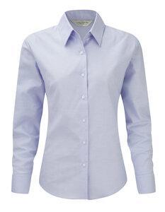 Russell Collection RU932F - Ladies` Oxford Bluse LA Oxford Blue