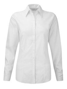 Russell Collection RU932F - Ladies` Oxford Bluse LA Weiß