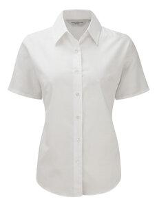Russell Collection RU933F - Ladies` Oxford Bluse Weiß
