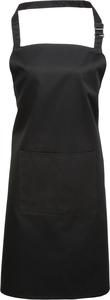 Premier PR154 - 'COLOURS' BIB APRON WITH POCKET Schwarz