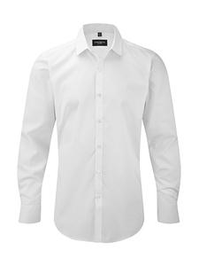 Russell Collection R-960M-0 - Men`s LS Ultimate Stretch Shirt Weiß
