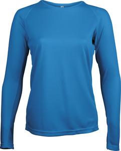 Proact PA444 - Damen Basic Sport Funktionsshirt Langarm Aqua Blue