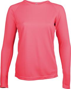 Proact PA444 - Damen Basic Sport Funktionsshirt Langarm Fluorescent Pink