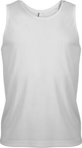 ProAct PA441 - Herren Basic Sport Funktions-Shirt Ärmellos Weiß