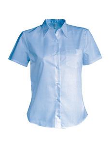 Kariban K544 - Pflegeleichte Damen Kurzarm Bluse Popeline Bright Sky