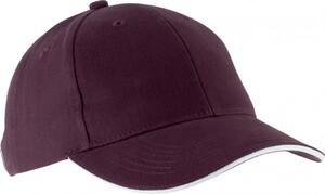 K-up KP011 - HERREN KAPPE ORLANDO 6-PANEL Burgundy / White