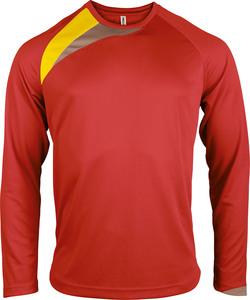 ProAct PA409 - LANGARM KINDER SPORT T-SHIRT Sporty Red / Sporty Yellow / Storm Grey