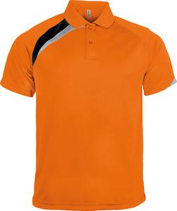 Proact PA458 - Kinder Kurzarm Poloshirt Orange / Black / Storm Grey