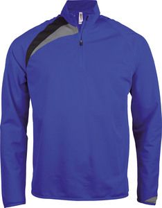 Proact PA328 - Herren Trainingssweatshirt mit 1/4 Reißverschlusskragen Sporty Royal Blue / Black / Storm Grey