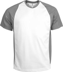 ProAct PA467 - HERREN KURZARM RUNDHALS BICOLOR T-SHIRT White / Fine Grey