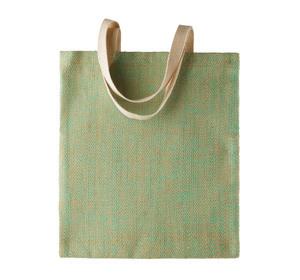 Kimood KI0226 - GEFÄRBTE JUTETASCHE AUS 100% NATURGARN Natural / Water Green