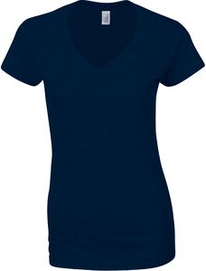 Gildan GI64V00L - Softstyle® V-Ausschnitt T-Shirt Damen Navy/Navy