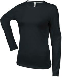 Kariban K383 - DAMEN LANGARM RUNDHALS T-SHIRT Black/Black