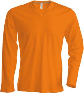 Kariban K358 - HERREN LANGARM T-SHIRT MIT V-AUSSCHNITT Orange