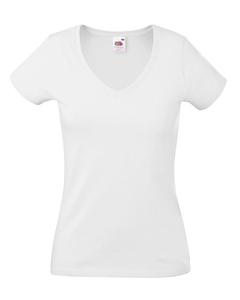 Fruit of the Loom SC61398 - Damen Valueweight V-Neck T-Shirt Weiß