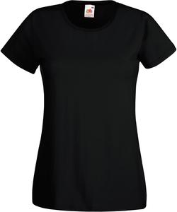 Fruit of the Loom SC61372 - Damen T-Shirt 100% Baumwolle Black/Black