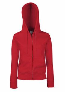 Fruit of the Loom SC62118 - Damen Hoodie Sweatshirt Jacke Rot