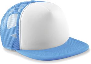 Beechfield B645 - Vintage Snapback Trucker Kappe Sky Blue / White