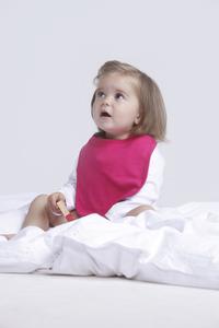 Larkwood LW082 - Baby Lätzchen aus 100% Baumwolle White/ Pale Pink