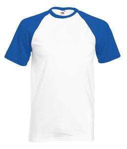 Fruit of the Loom SC61026 - Baseball T-Shirt White / Royal Blue