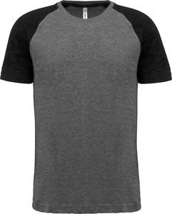 Proact PA4010 - Zweifarbiges Triblend Sport-T-Shirt mit kurzen Ärmeln für Erwachsene Grey Heather / Black Heather