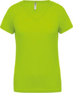 Proact PA477 - Damen Kurzarm-Sportshirt mit V-Ausschnitt Kalk