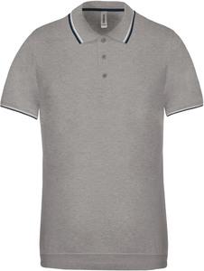 Kariban K250 - Herren Kurzarm Pique Poloshirt Oxford Grey / Navy / White