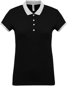 Kariban K259 - Zweifarbiges Piqué-Polohemd für Damen Black / Oxford grey
