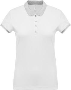 Kariban K259 - Zweifarbiges Piqué-Polohemd für Damen White / Oxford grey