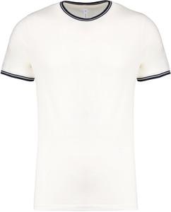 Kariban K373 - Rundhals-T-Shirt aus Piqué für Herren Off White/Navy