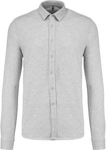 Kariban K508 - Langarmhemd aus Piqué Oxford Grey