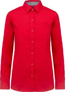 Kariban K585 - Langarm-Baumwollhemd für Damen Rot