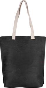 Kimood KI0229 - Shoppingtasche aus Jute-Baumwollmischgewebe Schwarz