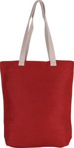 Kimood KI0229 - Shoppingtasche aus Jute-Baumwollmischgewebe Crimson Red