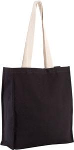 Kimood KI0251 - Shoppingtasche mit Seitenfalte Schwarz