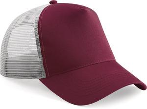 Beechfield B640 - Halb -Mesh Trucker Cap Burgundy/ Light Grey