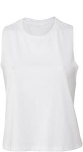 Bella+Canvas BE6682 - Women's Racerback Cropped Tank Solid White Blend