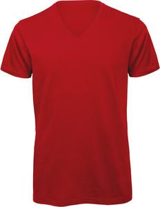 B&C CGTM044 - Organic Cotton Inspire V-neck T-shirt Rot