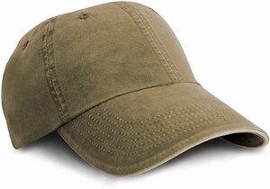 Result RC054X - Washed Fine Line Cotton Cap with Sandwich Peak Olive/ Stone