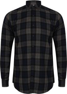 Skinnifit SFM560 - Men's Brushed back Check Casual Shirt with Button-down Collar Navy Check