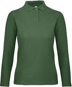 B&C CGPWI13 - ID.001 Ladies' long-sleeved polo shirt Bottle Green