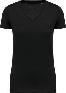 Kariban K3003 - Damen-T-Shirt Supima® mit V-Ausschnitt und kurzen Ärmeln Schwarz